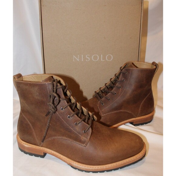 NISOLO MEN\'S ALL WEATHER SUEDE BOOTS TOBACCO BROWN SZ 10.5 $280 NIB main image 4